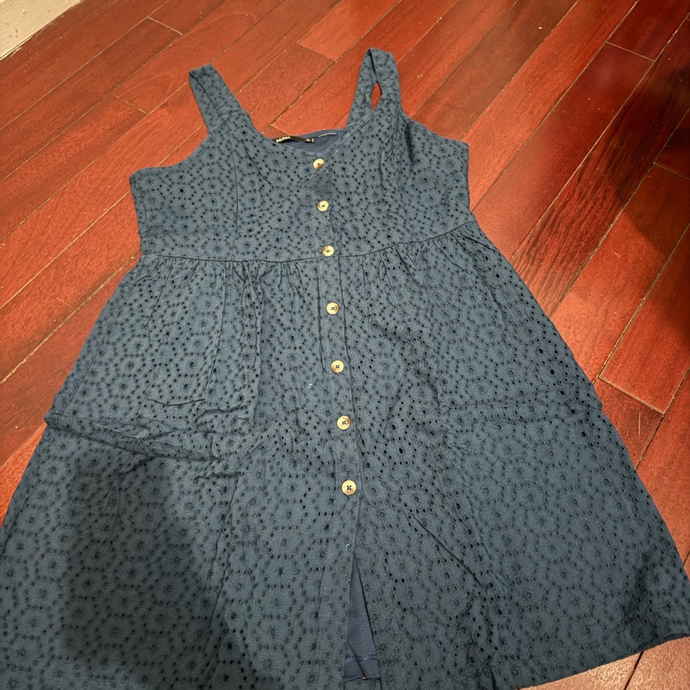 Navy Blue Sleeveless Summer Dress